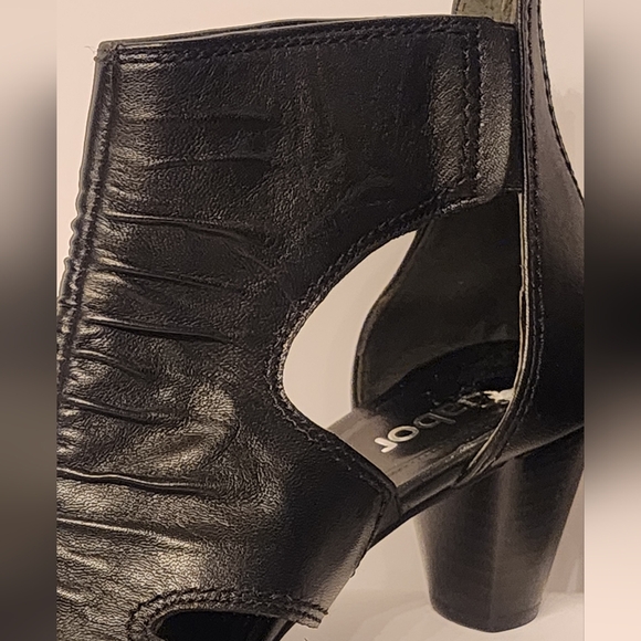 GABOR leather block heel opentoe sandals in black size UK 6.5/ US 9 - Picture 3 of 11